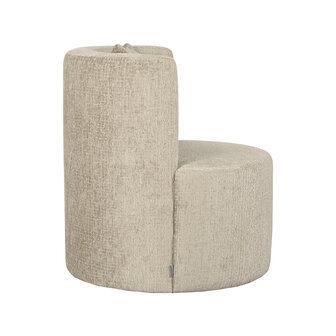 LABEL51 Fauteuil Evy - Beige - Fluweel - 65 cm