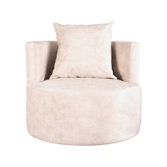 LABEL51 Fauteuil Evy - Naturel - Velours - 90 cm