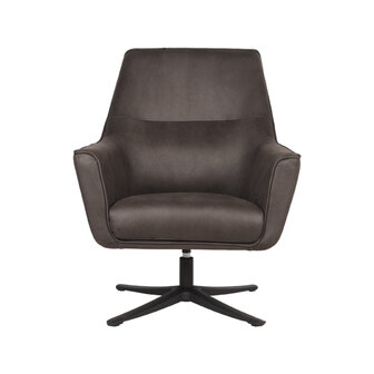 LABEL51 Fauteuil Tod - Antraciet - Microfiber