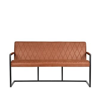 LABEL51 Eetkamerbank Denmark - Cognac - Microfiber - 155 cm