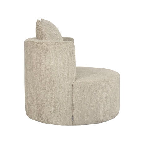 LABEL51 Fauteuil Evy - Beige - Fluweel - 90 cm