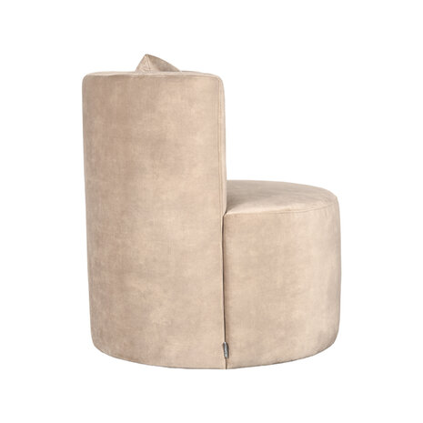 LABEL51 Fauteuil Evy - Zand - Velours - 65 cm