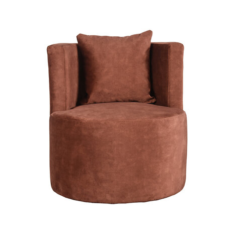 LABEL51 Fauteuil Evy - Rust - Velours - 65 cm