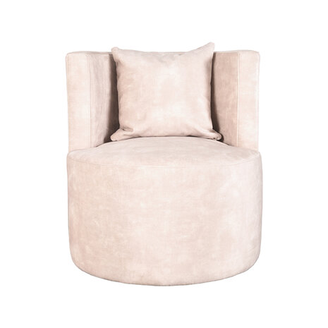 LABEL51 Fauteuil Evy - Naturel - Velours - 65 cm